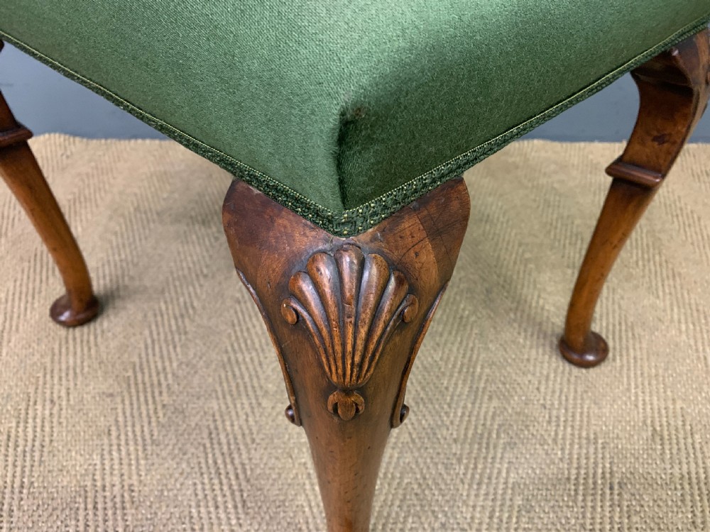 Queen Anne Style Walnut Stool View V