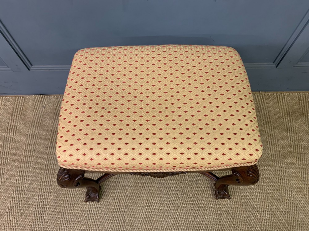 Queen Anne Style Walnut Stool View III