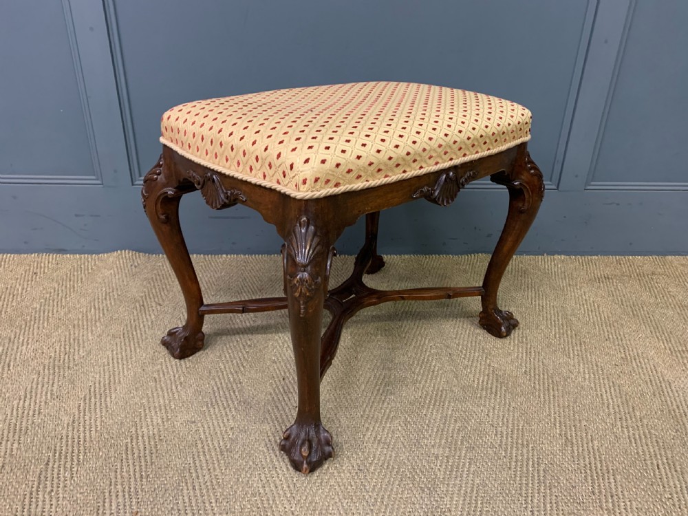 Queen Anne Style Walnut Stool View V