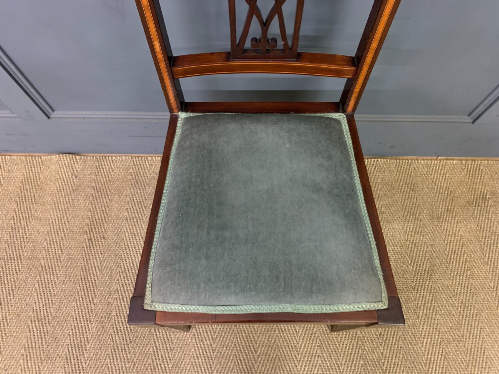 Edwardian Set of 4 Inlaid Mahogany Chairs View VI