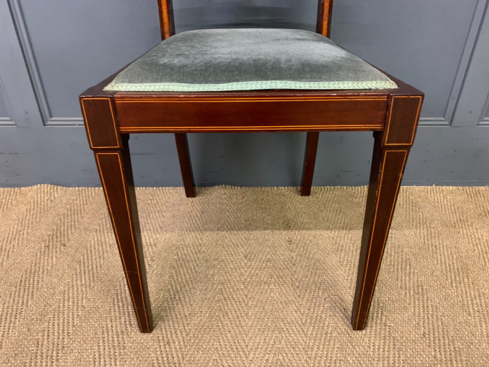 Edwardian Set of 4 Inlaid Mahogany Chairs View VIII