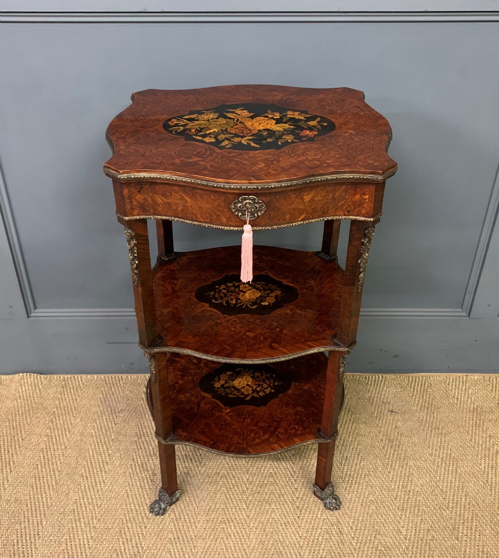 Floral Marquetry Etagere / Work Table
