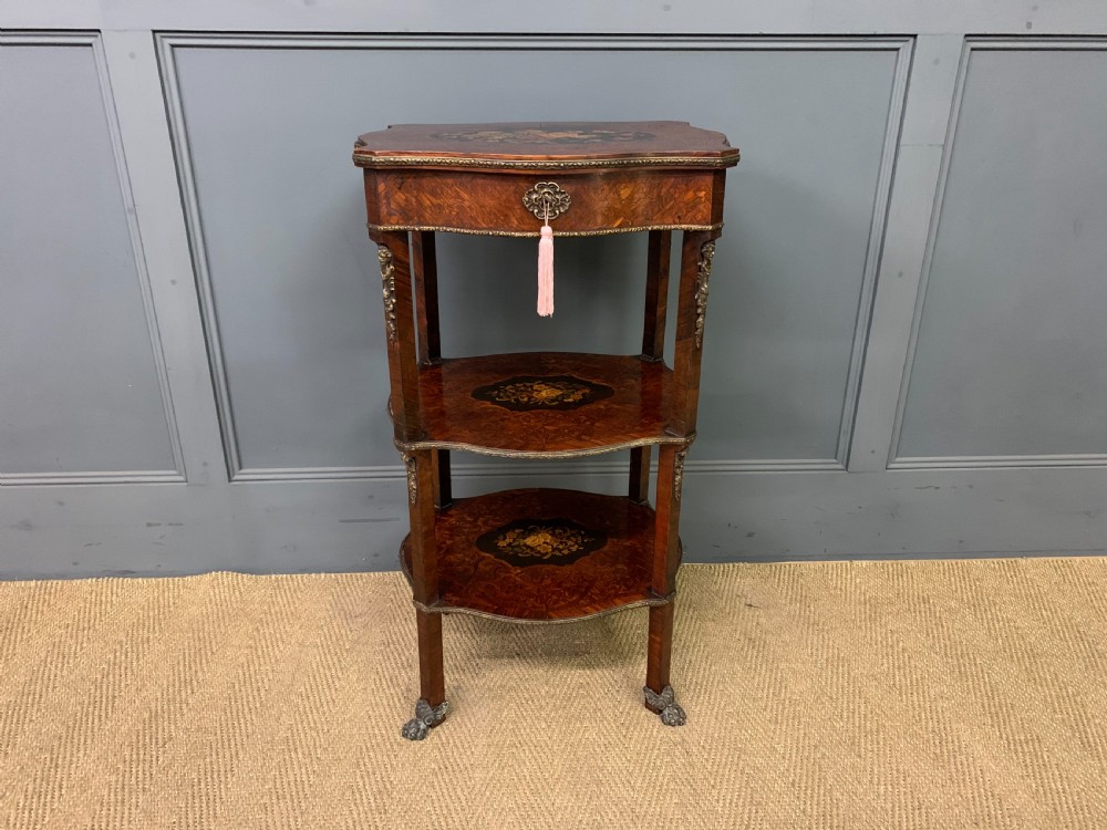 Floral Marquetry Etagere / Work Table View V