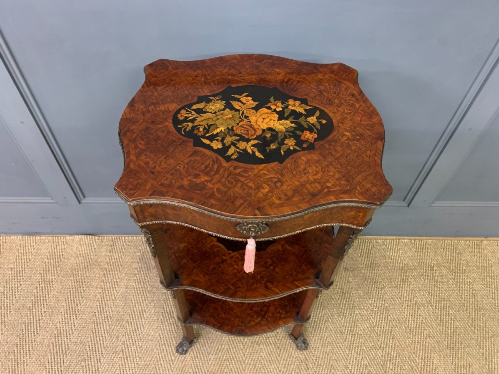 Floral Marquetry Etagere / Work Table View VI