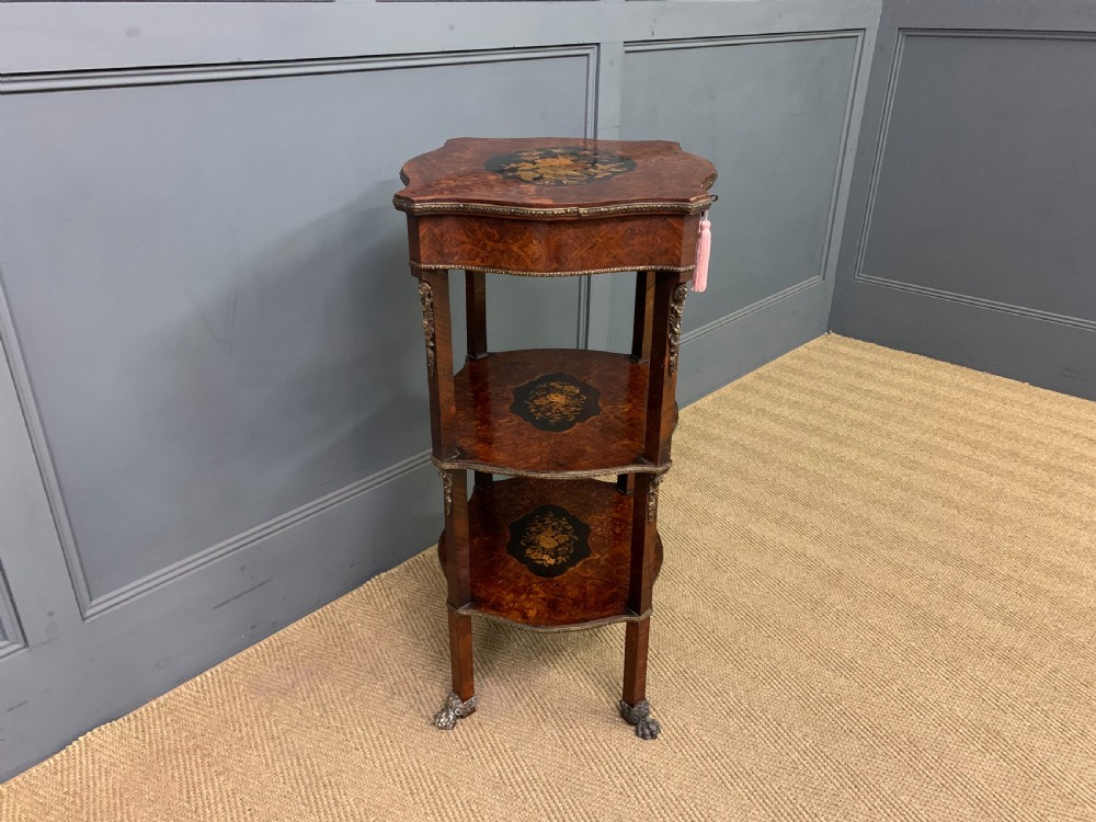 Floral Marquetry Etagere / Work Table View XIV