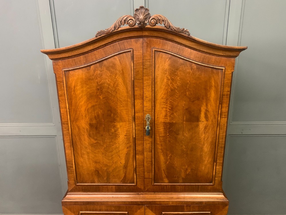 Burr Walnut Domed Top Cocktail Cabinet View II