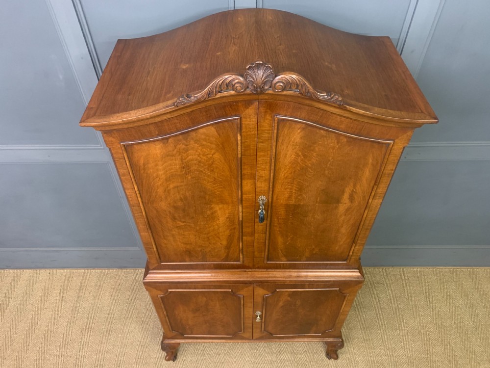Burr Walnut Domed Top Cocktail Cabinet View IV