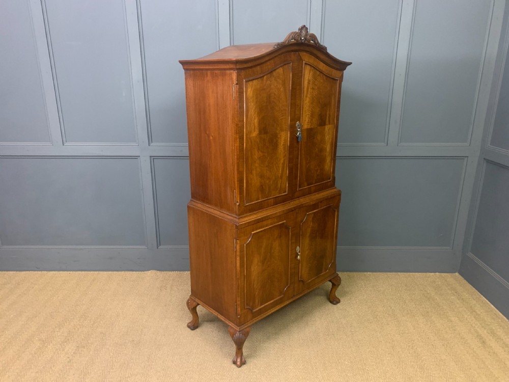 Burr Walnut Domed Top Cocktail Cabinet View VI