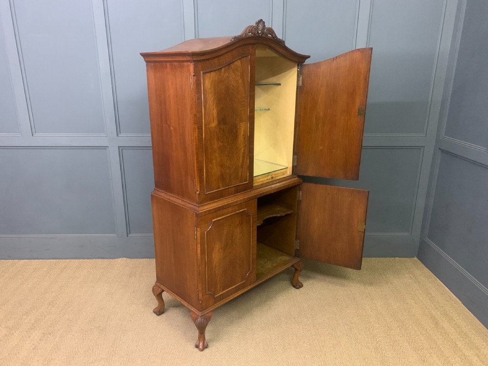 Burr Walnut Domed Top Cocktail Cabinet View IX