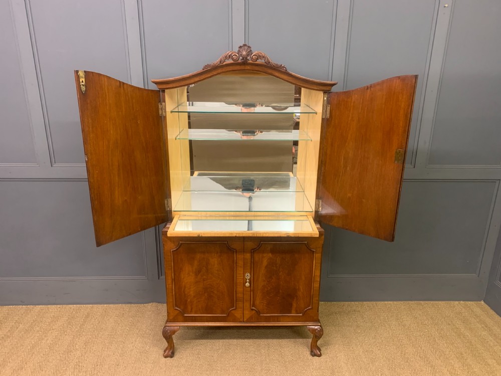 Burr Walnut Domed Top Cocktail Cabinet View XI