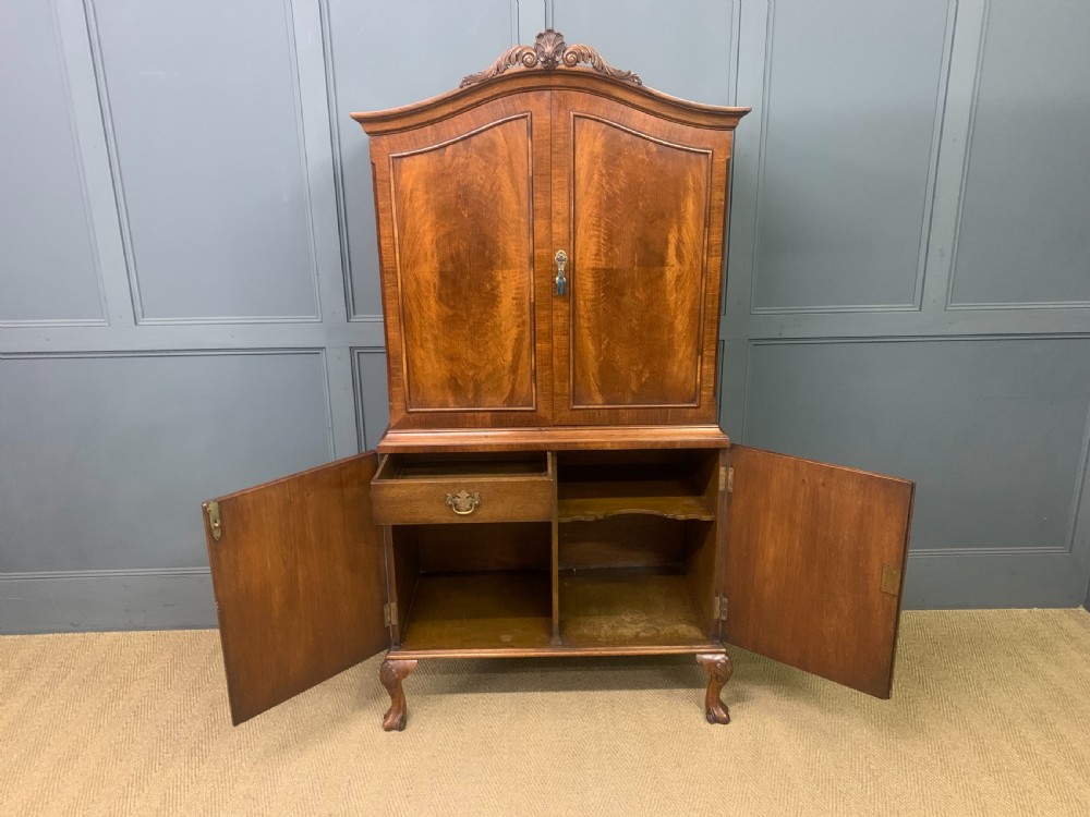 Burr Walnut Domed Top Cocktail Cabinet View XIII
