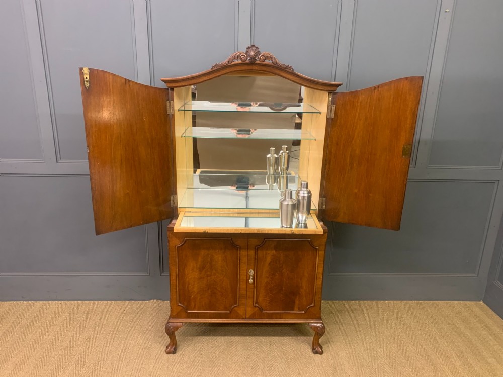 Burr Walnut Domed Top Cocktail Cabinet View XIV