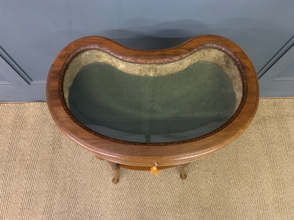 Mahogany and Satinwood Kidney Shaped Bijouterie Table View IV