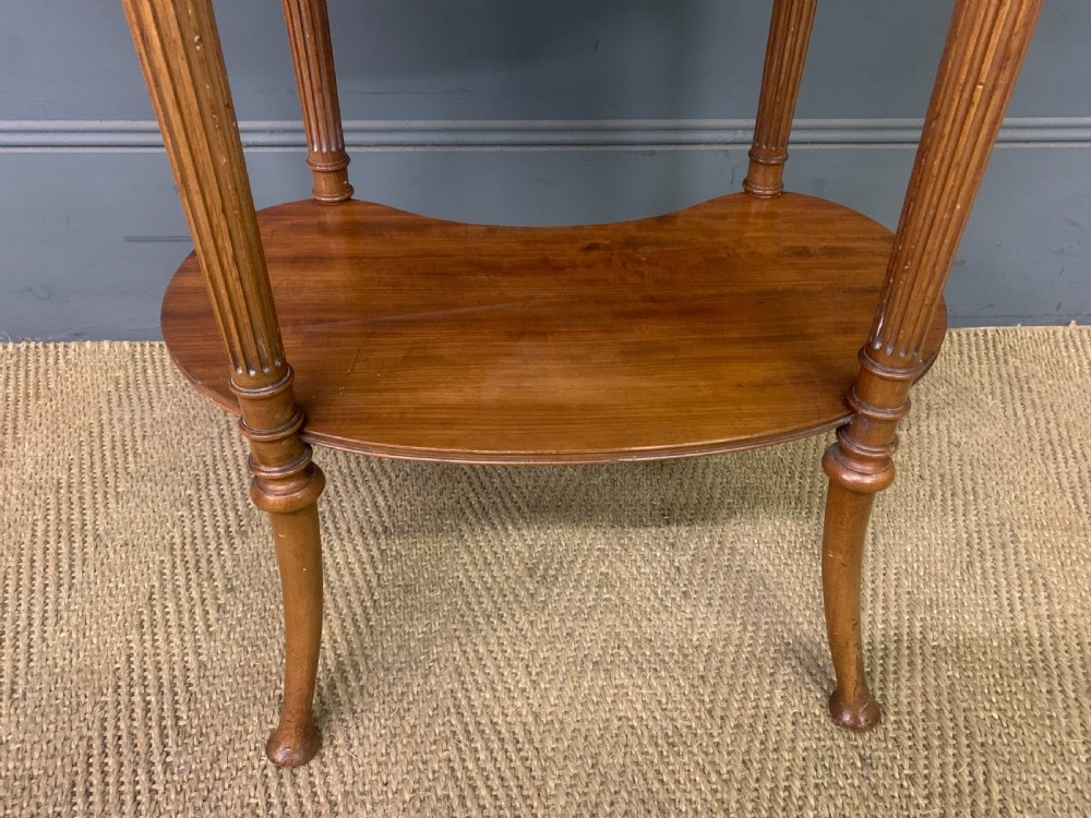 Mahogany and Satinwood Kidney Shaped Bijouterie Table View VII