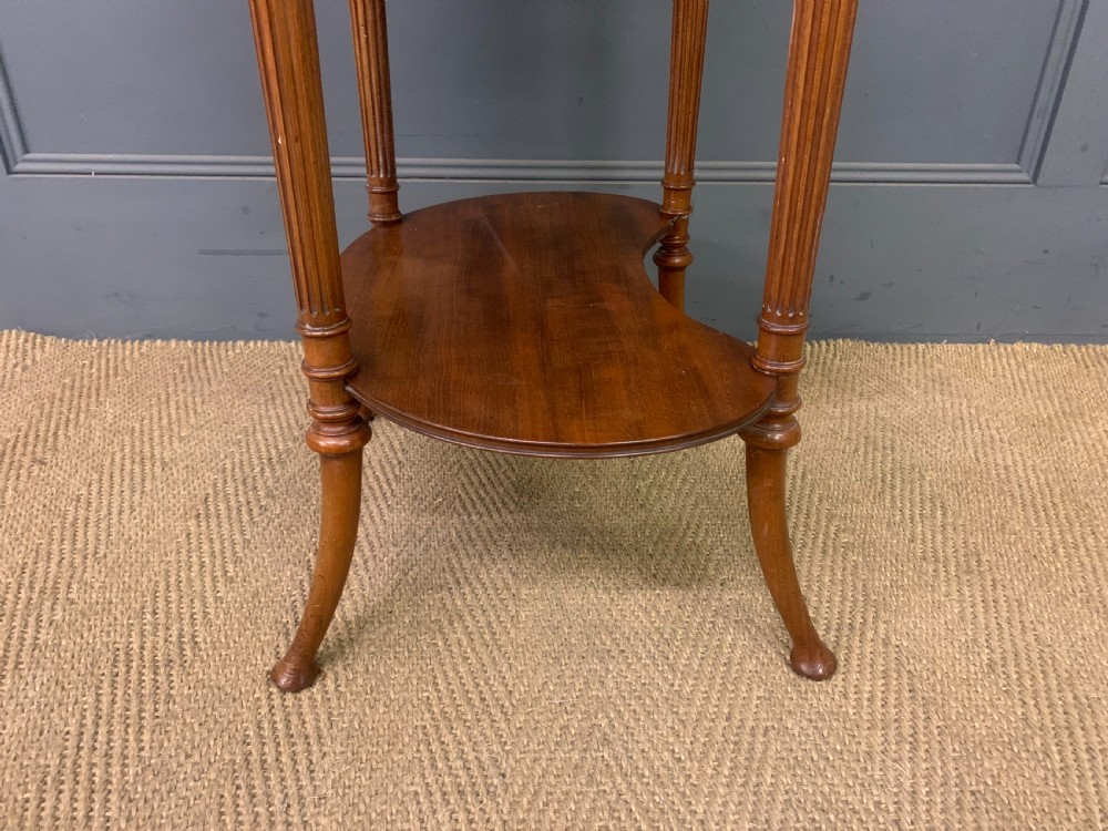Mahogany and Satinwood Kidney Shaped Bijouterie Table View XIII