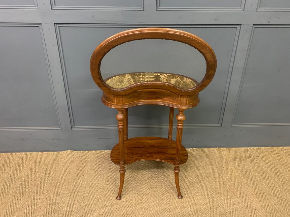 Mahogany and Satinwood Kidney Shaped Bijouterie Table View XVI