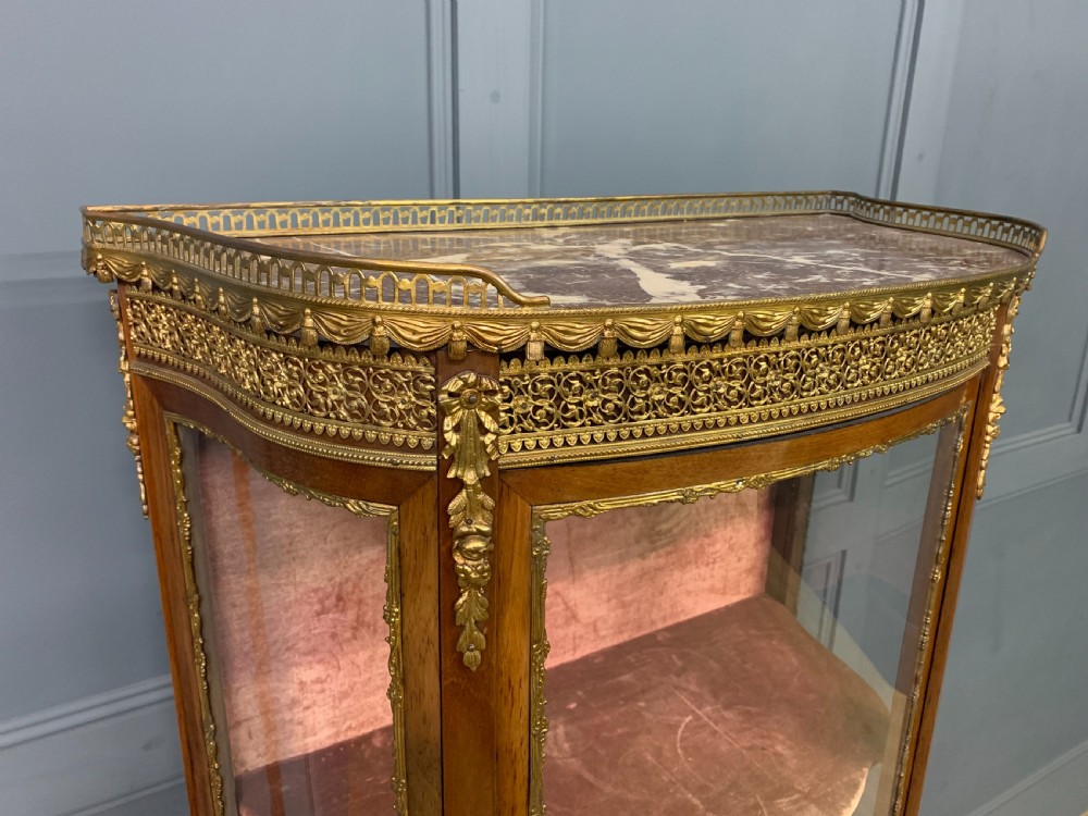 French Mahogany Marble Topped Vitrine View VII