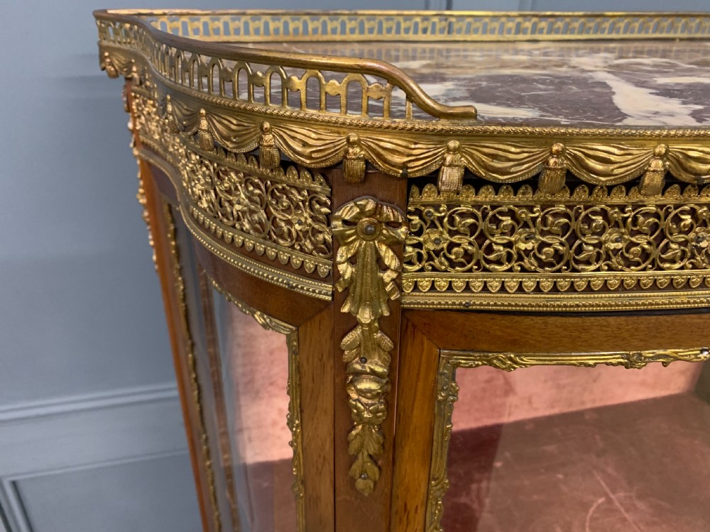 French Mahogany Marble Topped Vitrine View VIII
