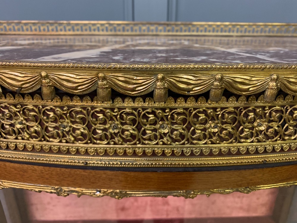 French Mahogany Marble Topped Vitrine View X