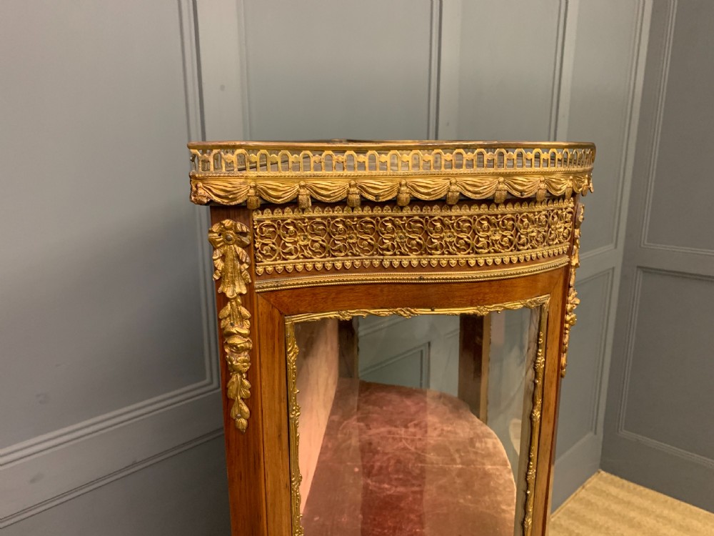 French Mahogany Marble Topped Vitrine View XIII