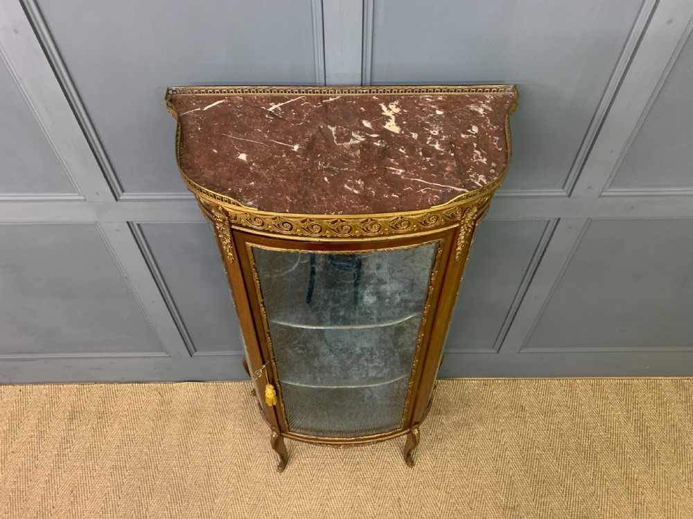 French Mahogany Marble Topped Vitrine View IV