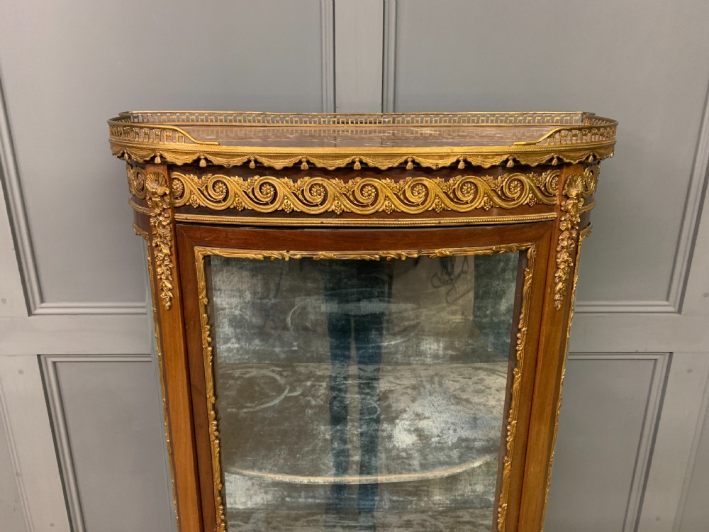 French Mahogany Marble Topped Vitrine View V