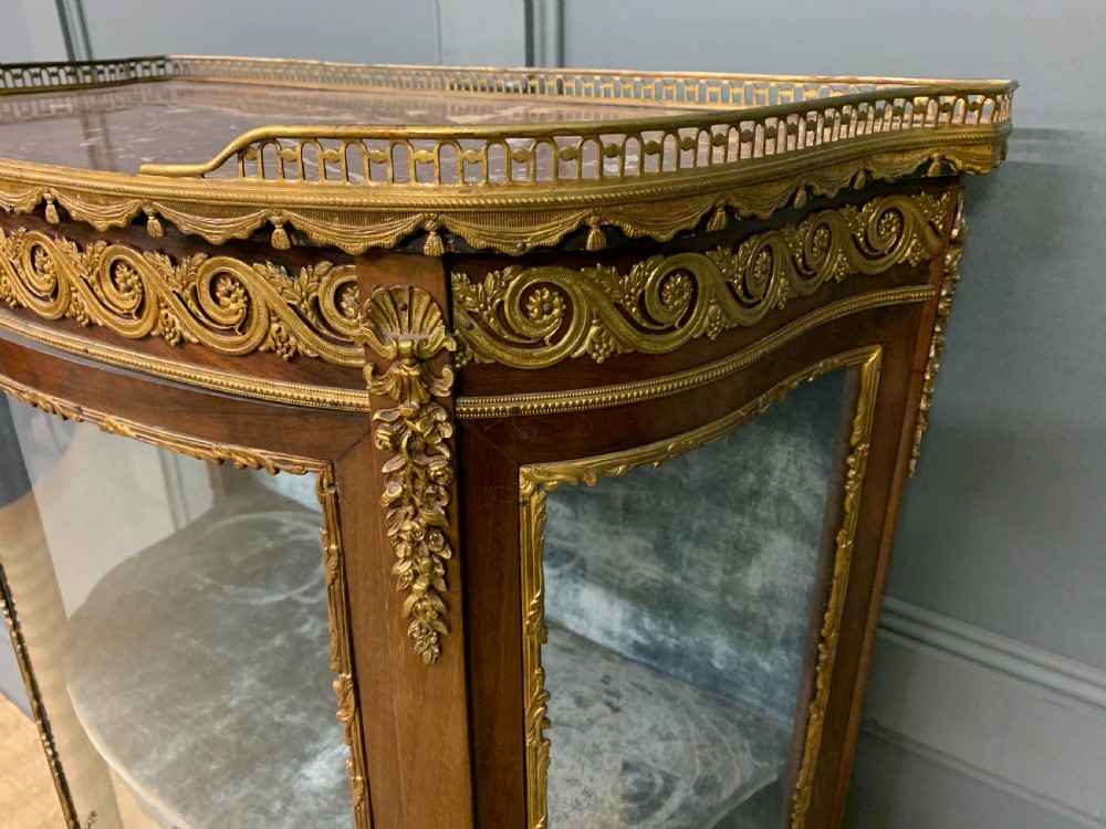 French Mahogany Marble Topped Vitrine View VII
