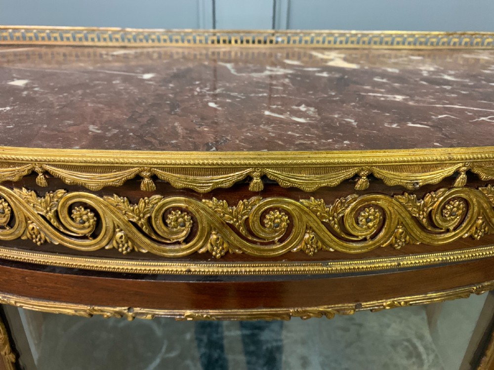 French Mahogany Marble Topped Vitrine View VIII