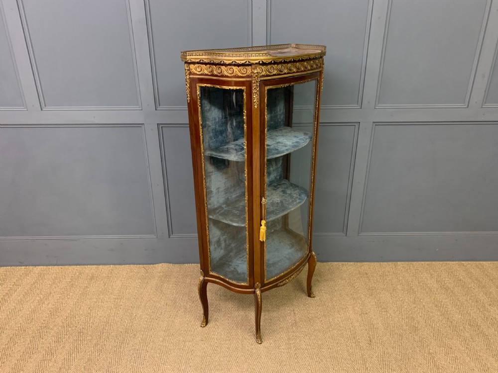 French Mahogany Marble Topped Vitrine View X