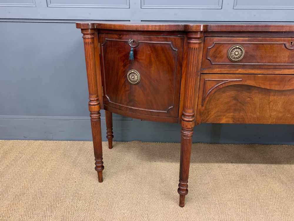 Georgian Mahogany Bow Fronted Sideboard View IV