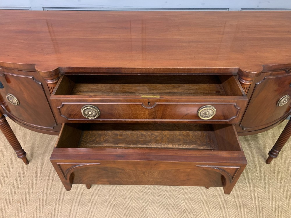 Georgian Mahogany Bow Fronted Sideboard View IX