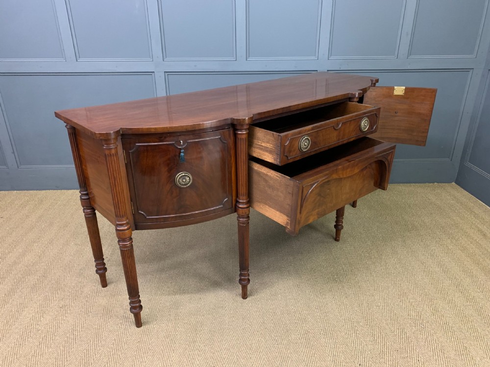Georgian Mahogany Bow Fronted Sideboard View XII