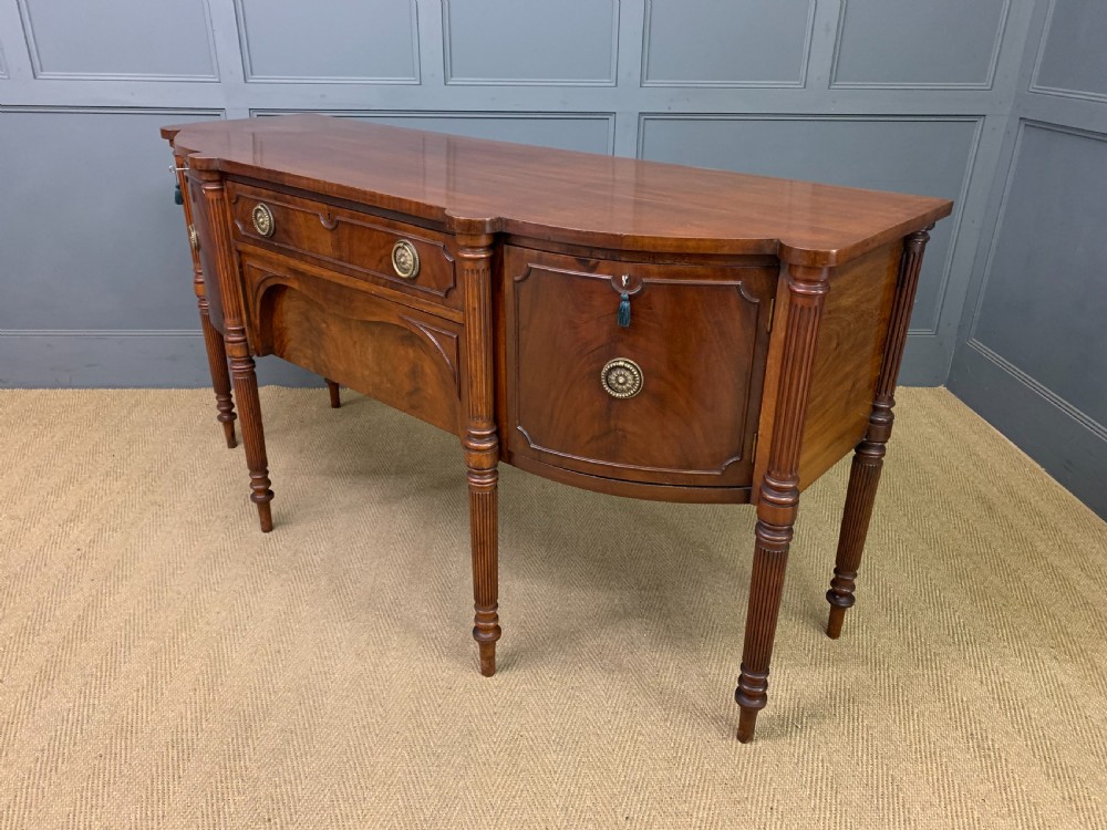 Georgian Mahogany Bow Fronted Sideboard View XIII