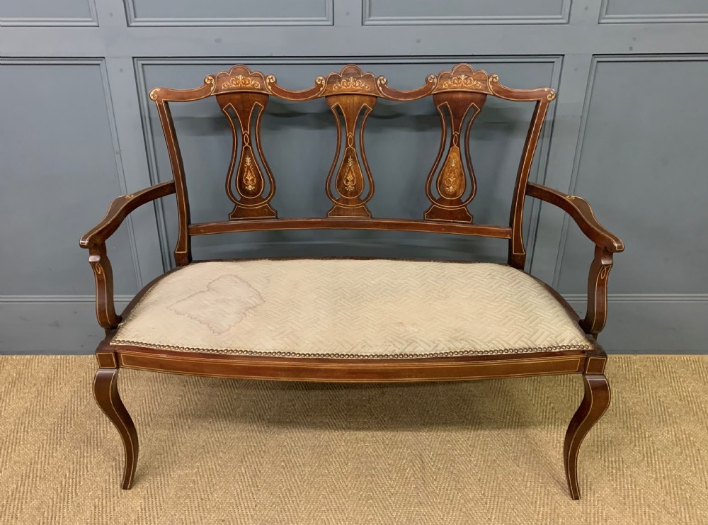 Inlaid Mahogany Settee