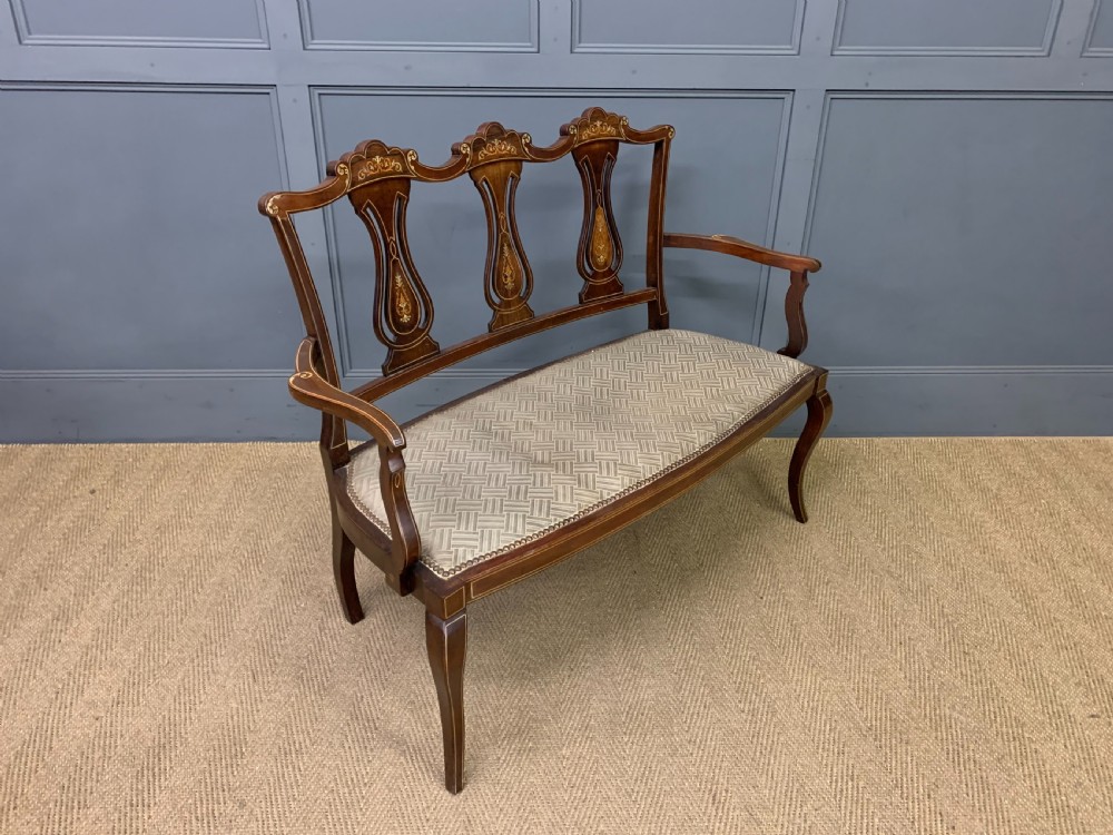 Inlaid Mahogany Settee View VII