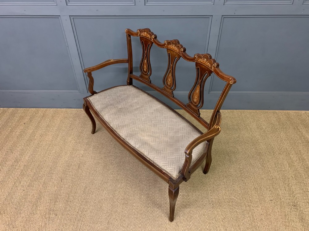 Inlaid Mahogany Settee View X