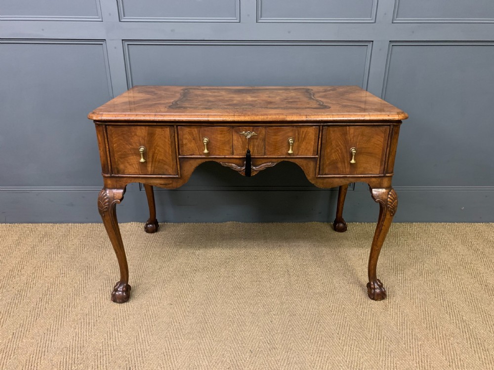 Queen Anne Style Burr Walnut Writing Desk View III