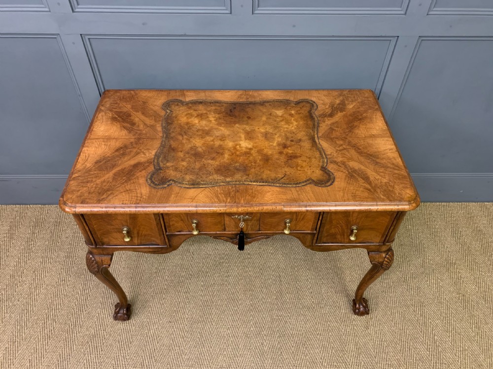 Queen Anne Style Burr Walnut Writing Desk View IV