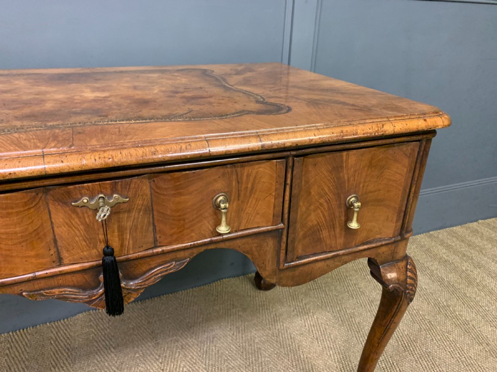 Queen Anne Style Burr Walnut Writing Desk View VI