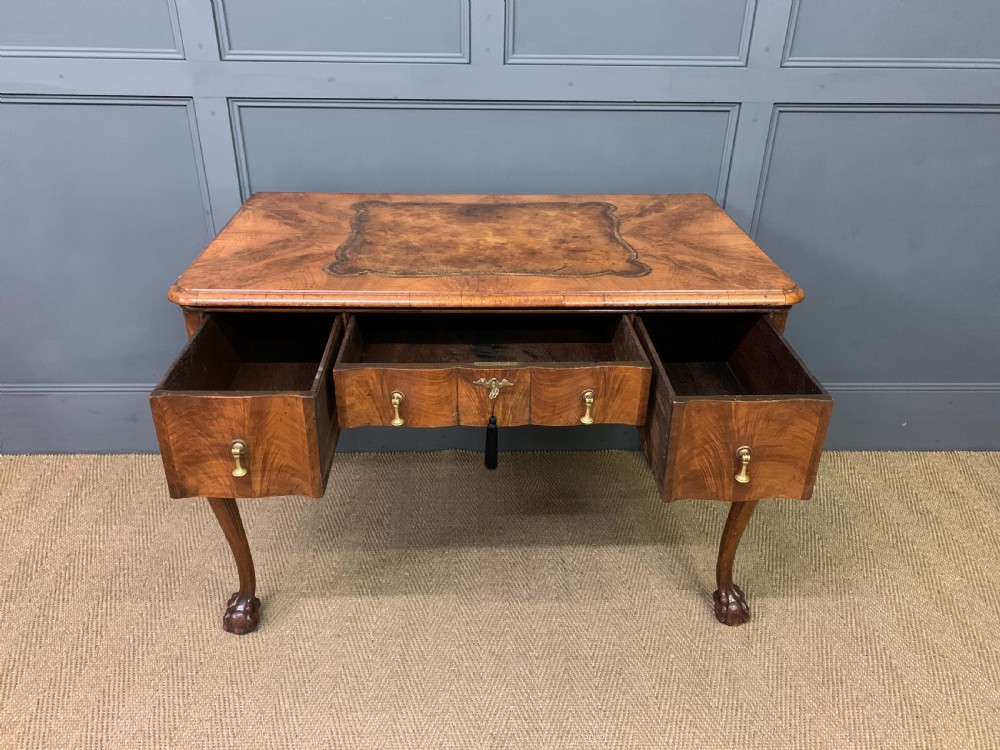Queen Anne Style Burr Walnut Writing Desk View VIII