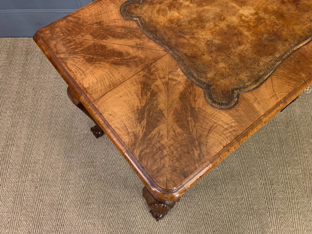 Queen Anne Style Burr Walnut Writing Desk View X