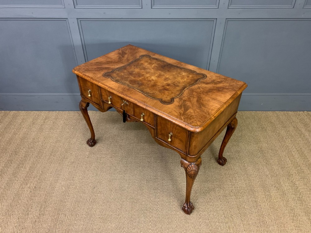 Queen Anne Style Burr Walnut Writing Desk View XIV