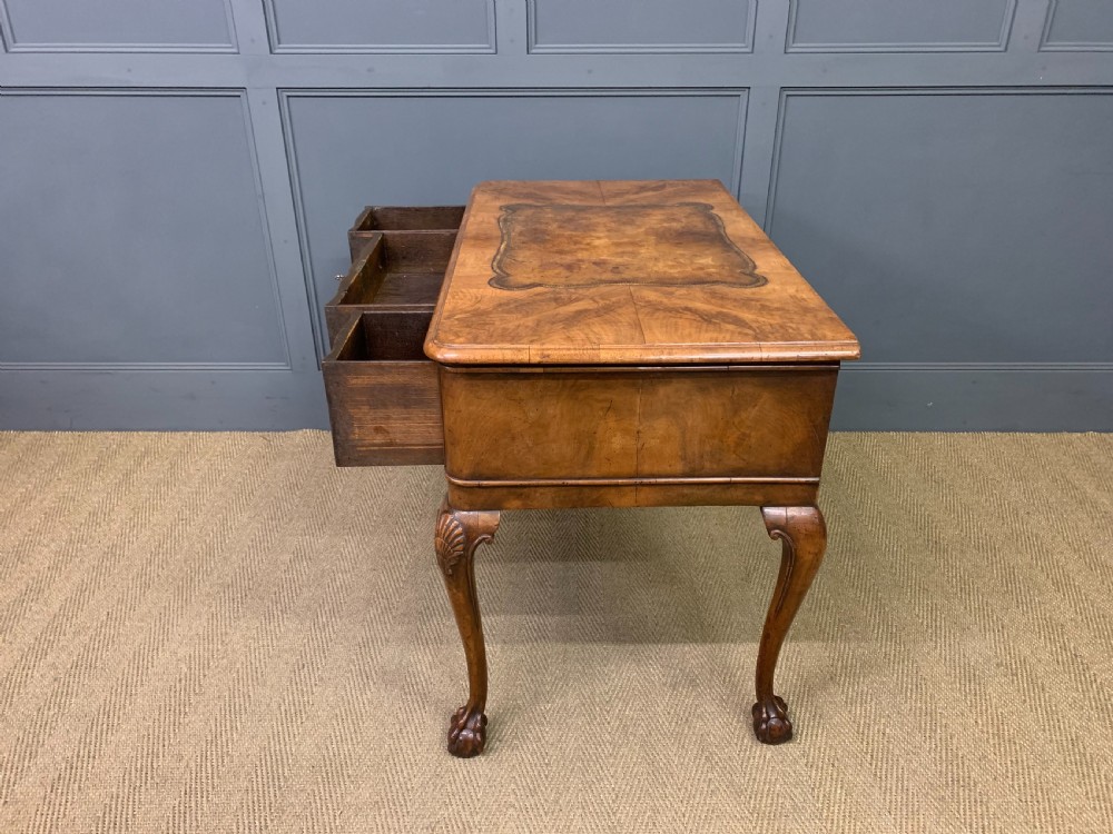 Queen Anne Style Burr Walnut Writing Desk View XV
