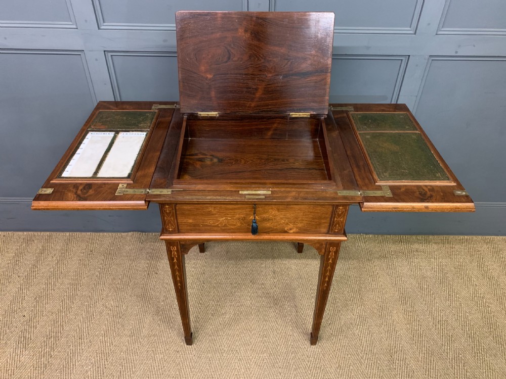 Inlaid Rosewood Metamorphic Writing Desk View XI