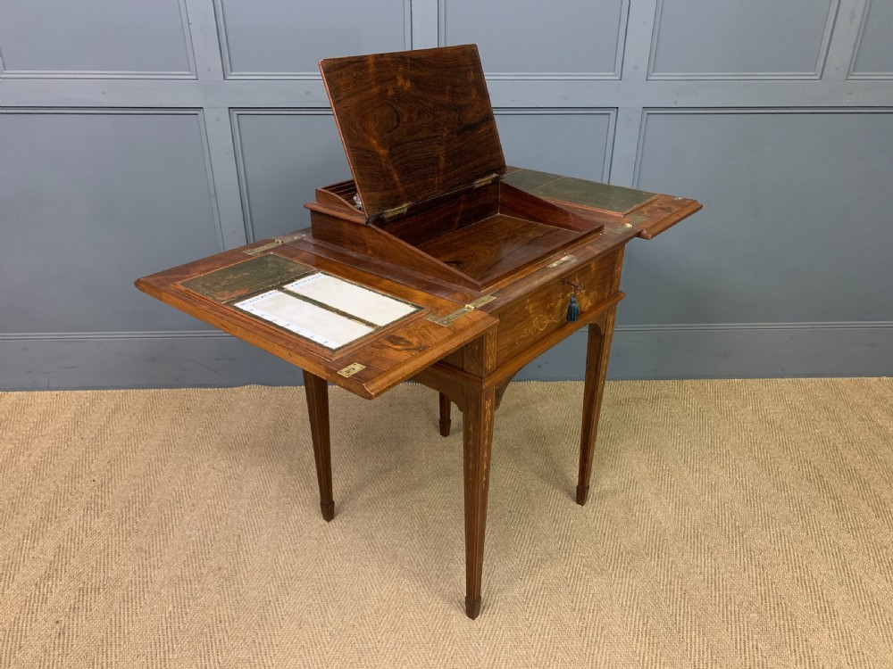 Inlaid Rosewood Metamorphic Writing Desk View XII