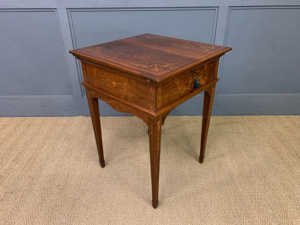 Inlaid Rosewood Metamorphic Writing Desk View XIV