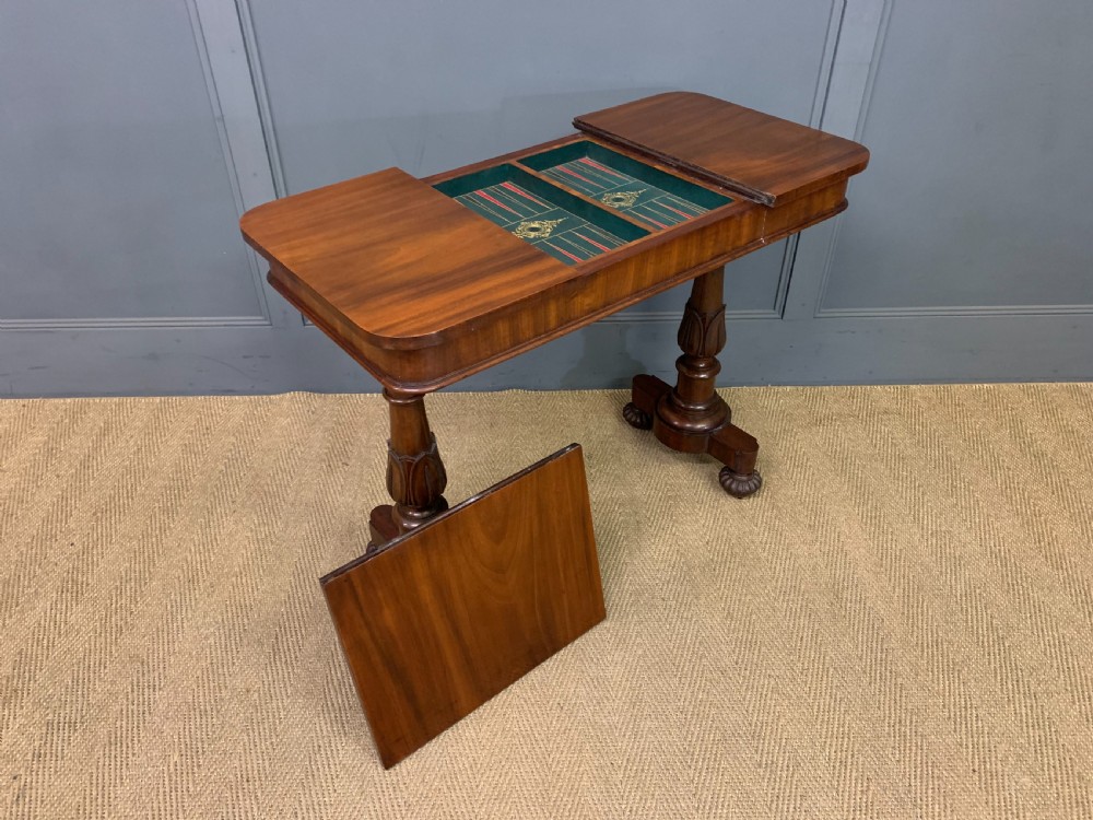 Early Victorian Mahogany Games Table View XI