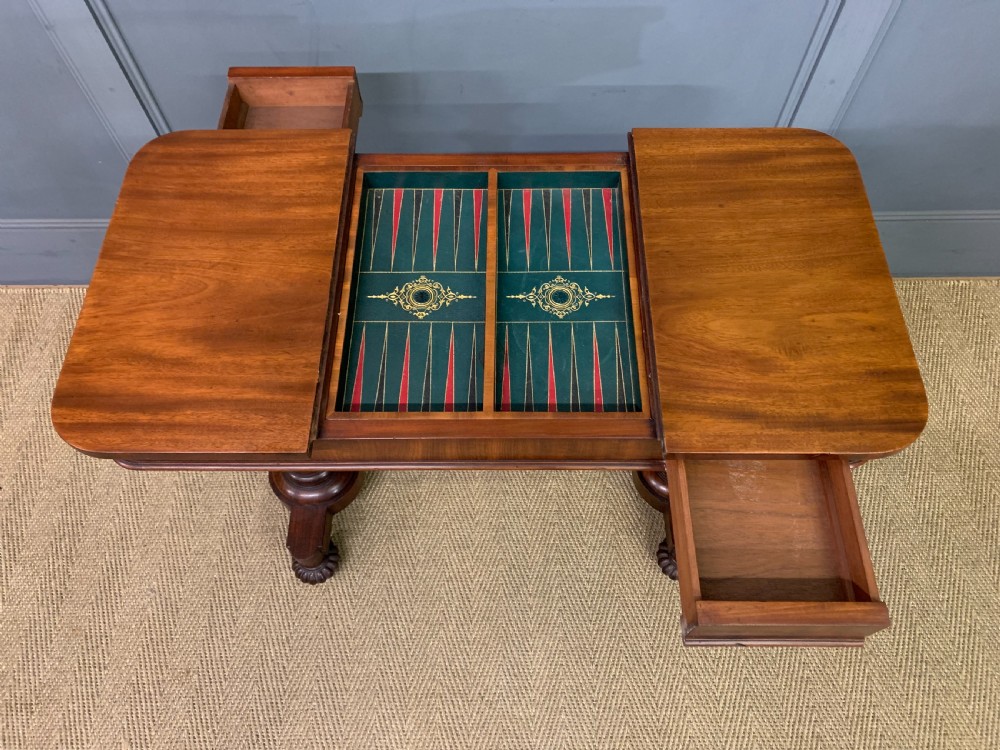 Early Victorian Mahogany Games Table View XIV