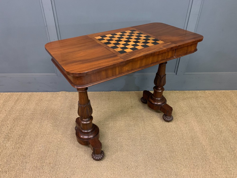 Early Victorian Mahogany Games Table View XIX