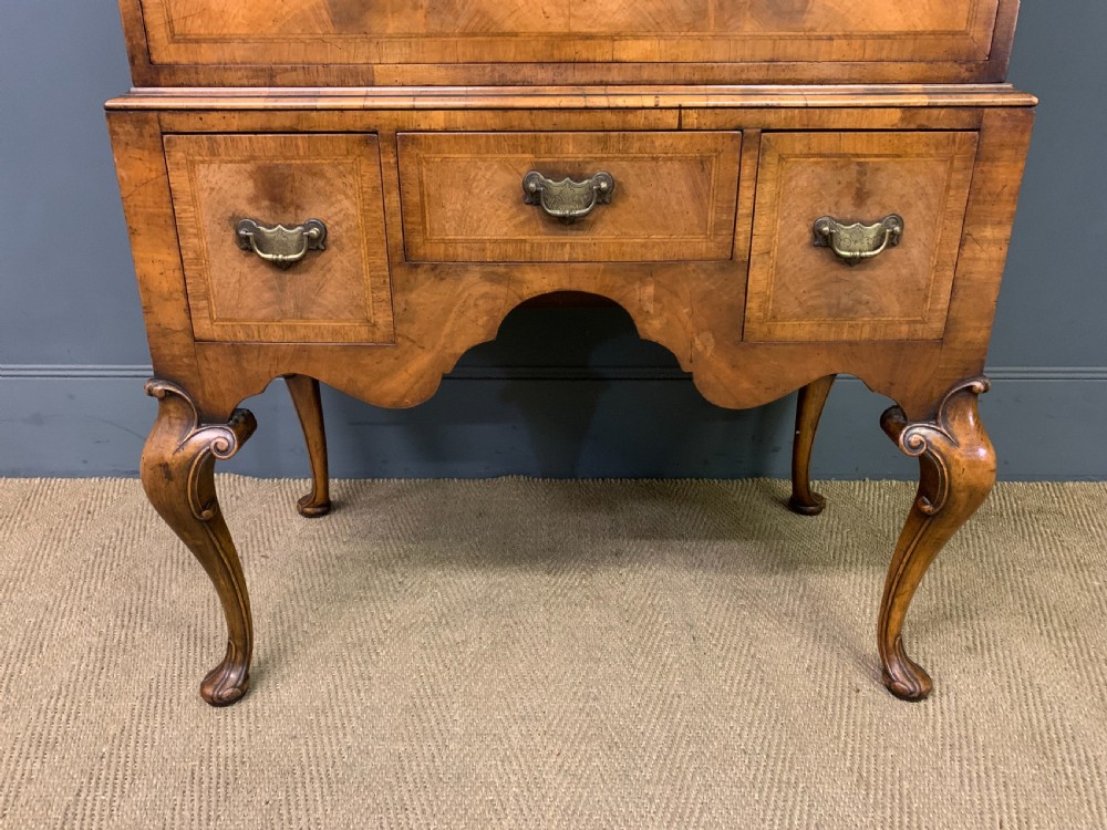 Burr Walnut Chest on Stand or Tallboy View V